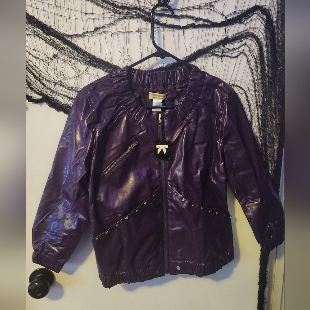 ✨️Womans Moon Collection Purple Jacket with Gold Zipper & Studs✨️